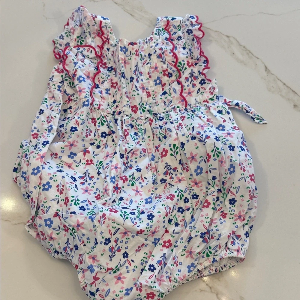 Little English Floral Diaper Cover - White, Blue, Pink